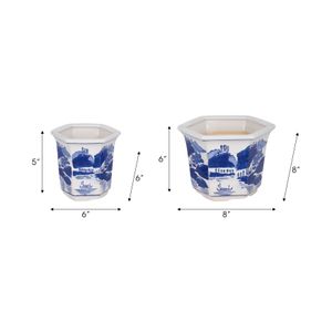 GREERWELL SET OF 2 BLUE PLANTER 6 (IN) 8