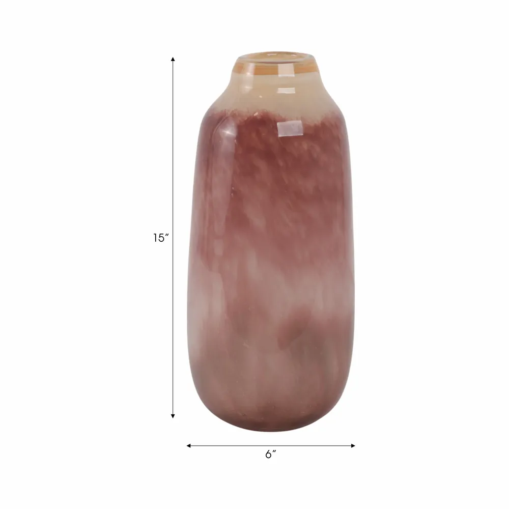 CLYDE PINK GLASS VASE 15 (IN)