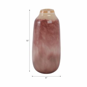 CLYDE PINK GLASS VASE 15 (IN) 9