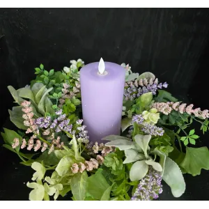 Soft Sage Bloom 6.5in Candle Ring 1