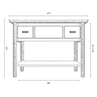 Hickory Log Two Drawer Open Vanity with Shelf - Slab Style Top - Espresso - Liquid Glass