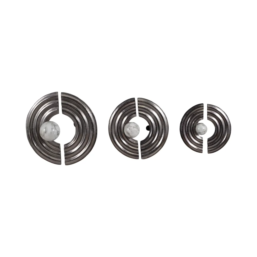 GASTONVIEW SET OF 3 SILVER METAL WALL 4 (IN)
