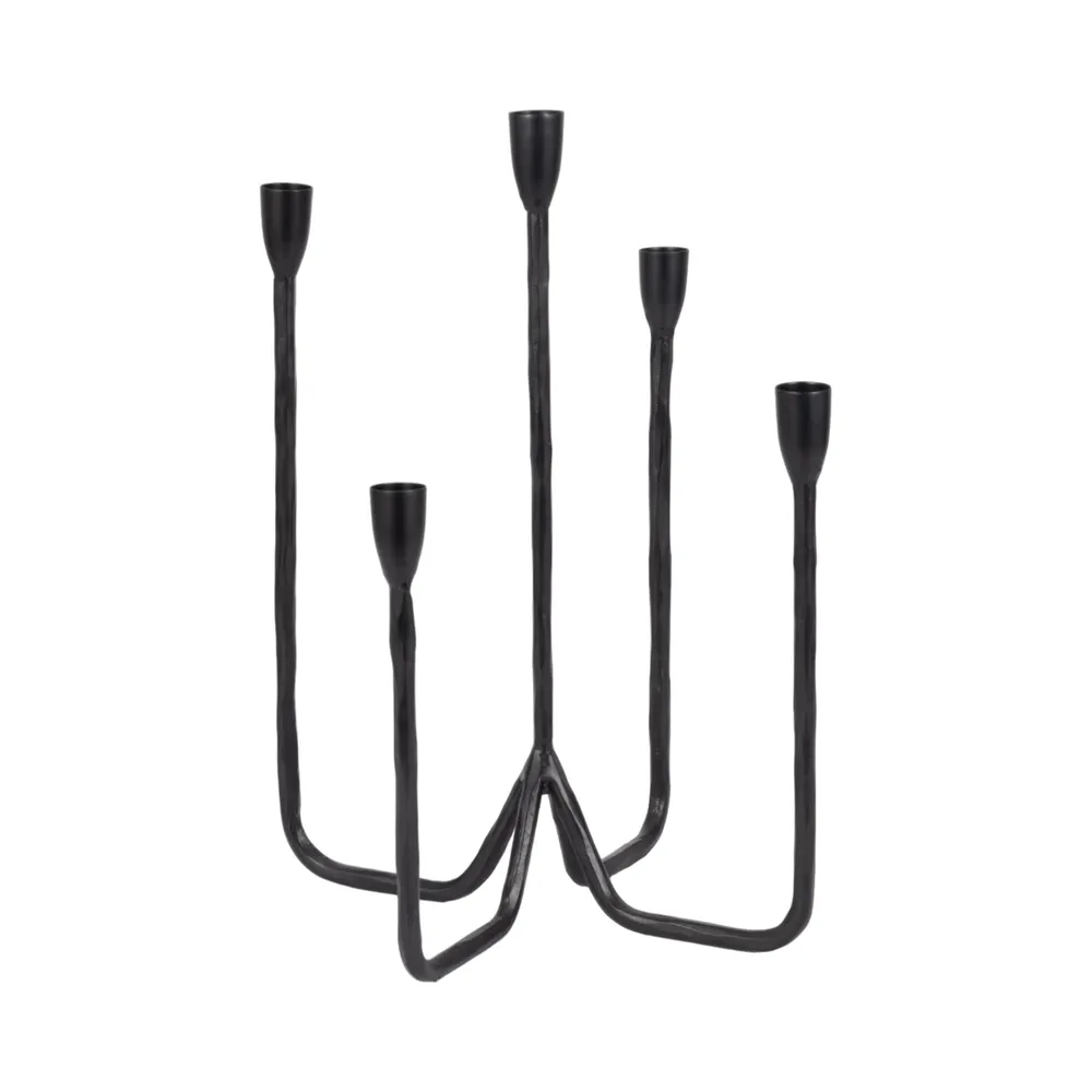 CLARAFIELD BLACK CANDLE HOLDER 17 (IN)