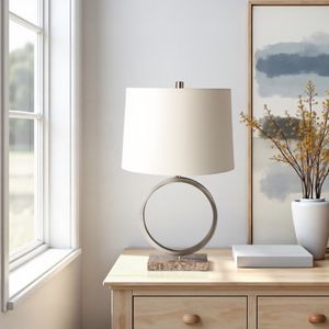 24" NASHIK METAL AND MARBLE TABLE LAMP 2