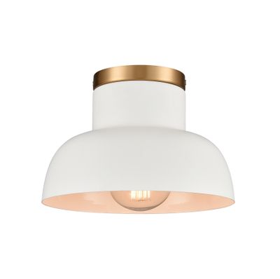 Lewellen 10″ Wide 1-Light Semi Flush Mount - Matte White