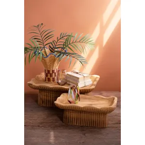 Set of 2 Square Wooden Compotes 2