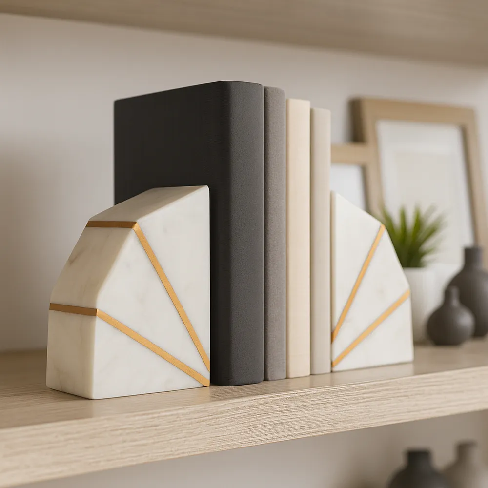 ORTONFORD SET OF 2 WHITE BOOKENDS 6 (IN)