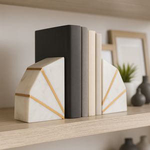 ORTONFORD SET OF 2 WHITE BOOKENDS 6 (IN) 11
