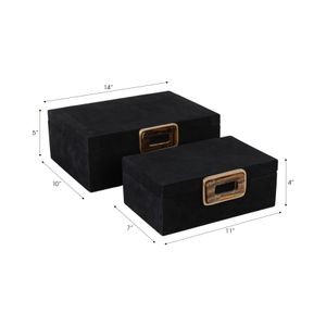 RAYMOND SET OF 2 BLACK BOXES 5 (IN) 9