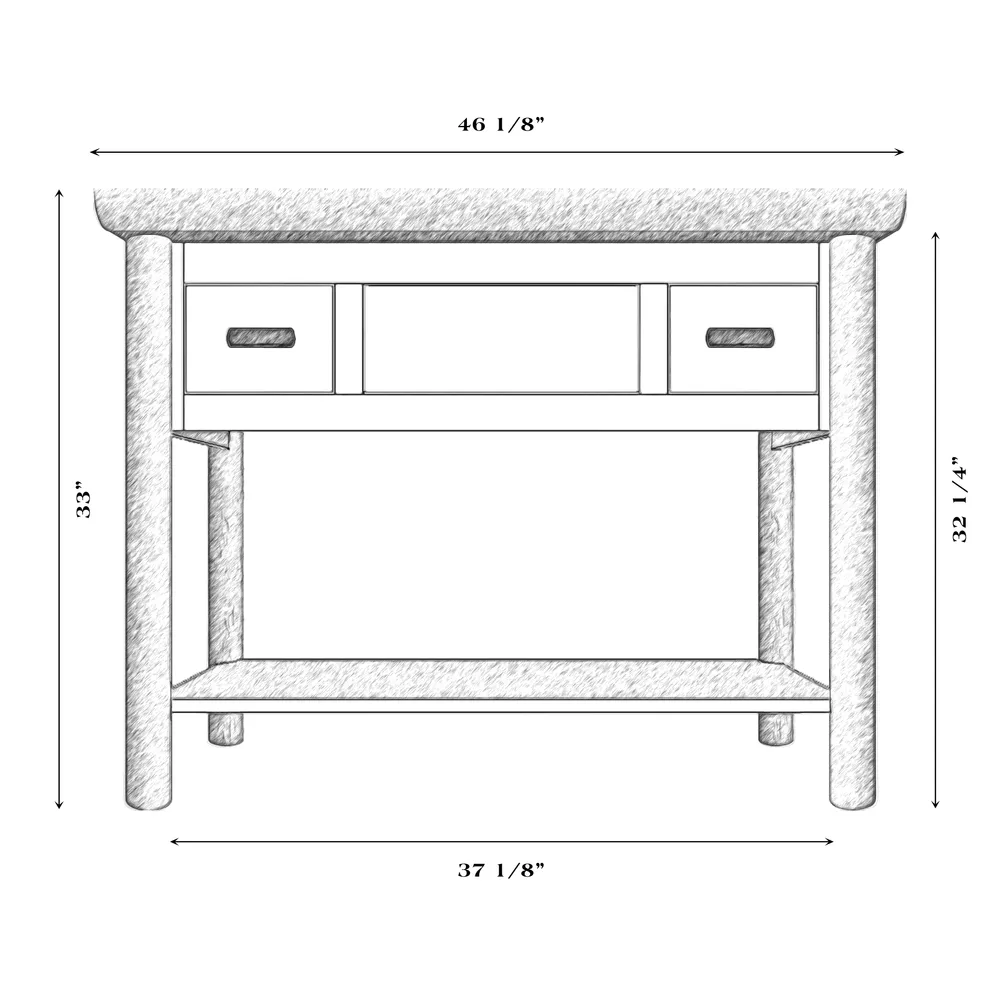 Cedar Log Two Drawer Open Vanity with Shelf - Slab Style Top -Coffee - Liquid Glass - with Towel Bar