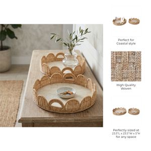 ETHANHOLM SET OF 2 IVORY TRAY 5 (IN) 9