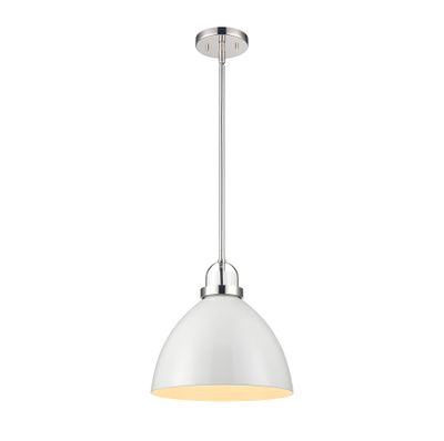 Somerville 12″ Wide 1-Light Pendant - Gloss White