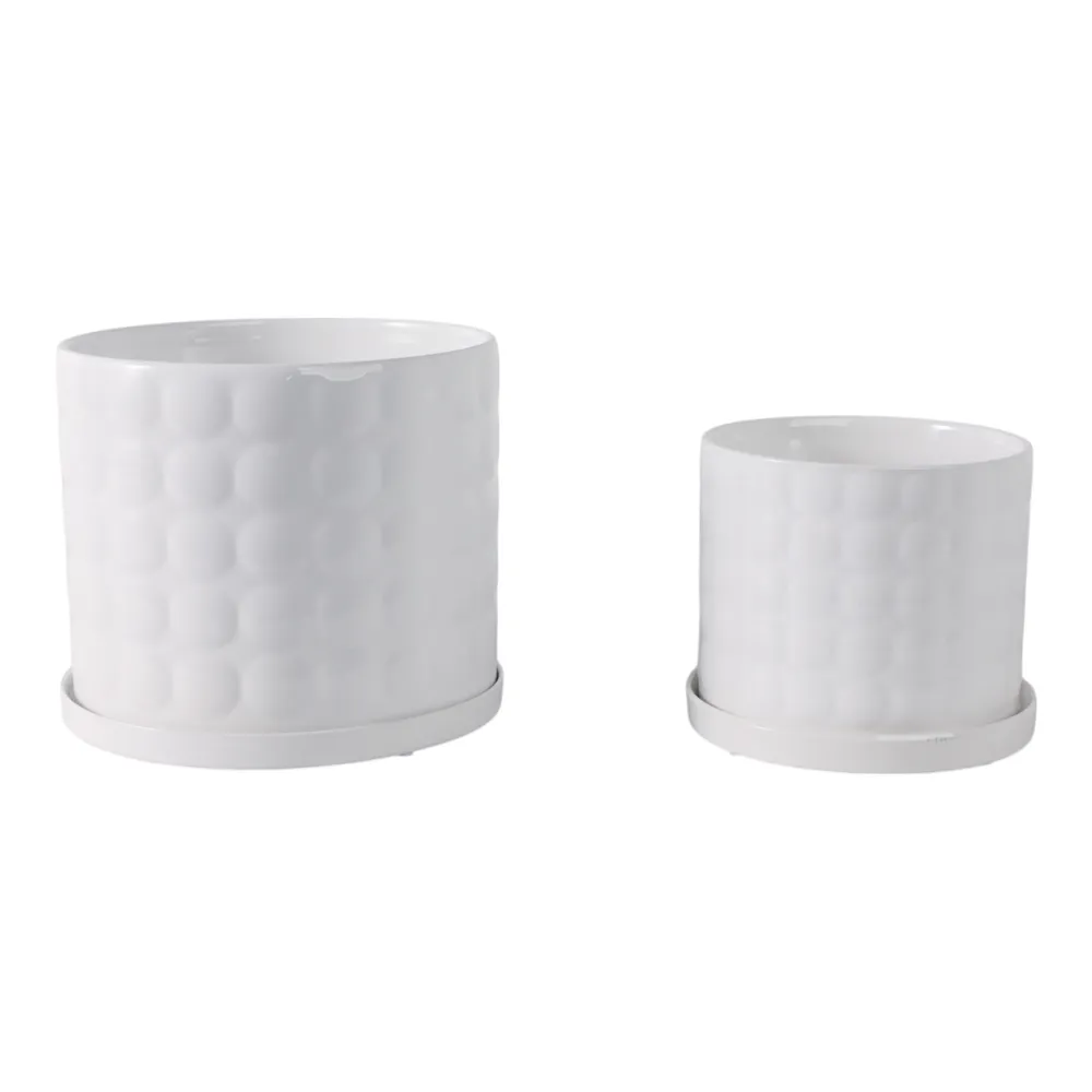 NICOLEMOOR SET OF 2 WHITE PLANTER 7 (IN)
