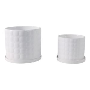 NICOLEMOOR SET OF 2 WHITE PLANTER 7 (IN) 1