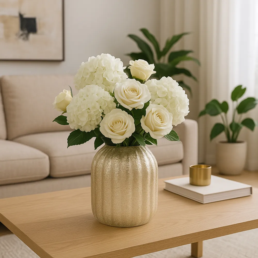 SYLVANMILL GOLD GLASS VASE 8 (IN)