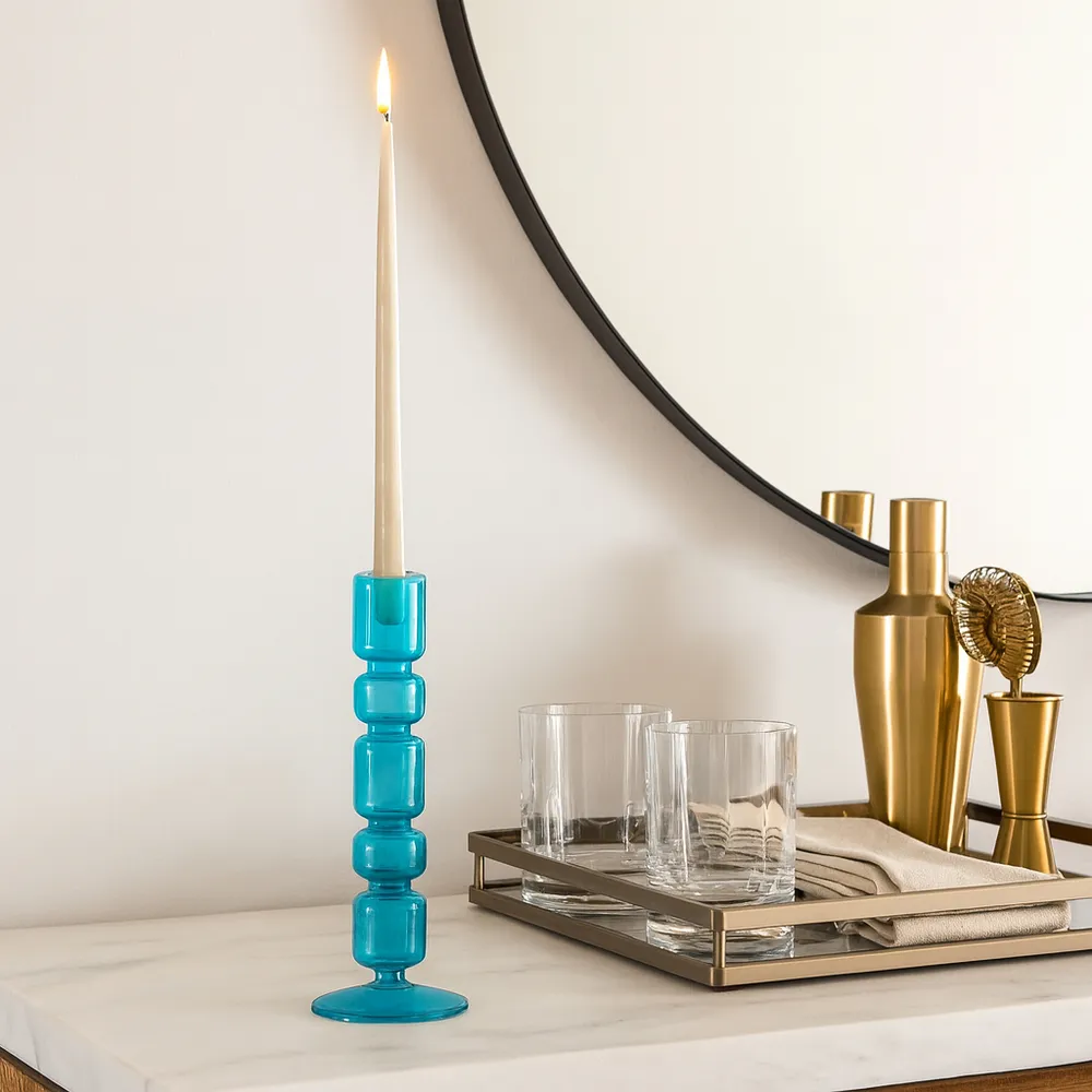 ISLE BLUE CANDLE HOLDER 10 (IN)