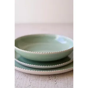 Set of 3 Sea Mist Ceramic Dinner Plate, Salad Plate and Bowl 6