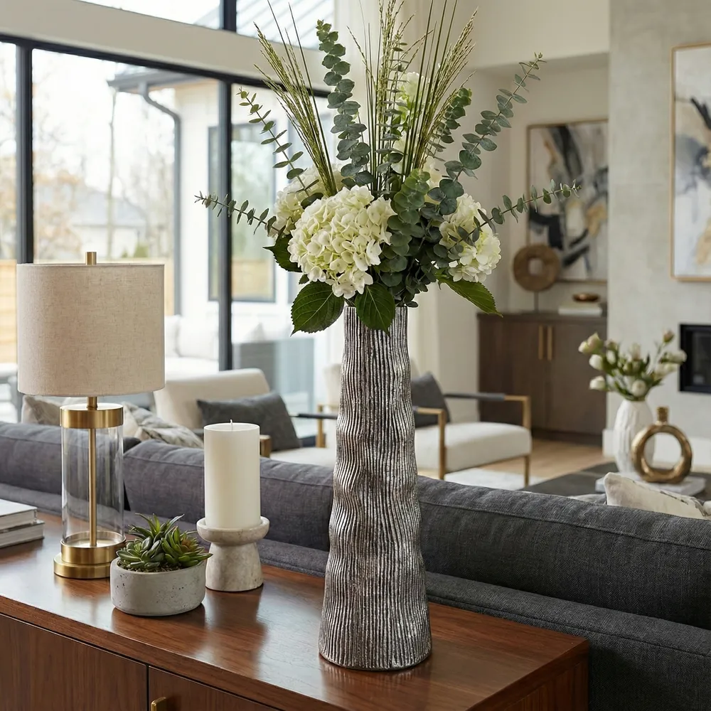 TATUMBURN GRAY VASE 20 (IN)