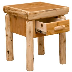 Cedar Log One Drawer Nightstand - Vintage 3