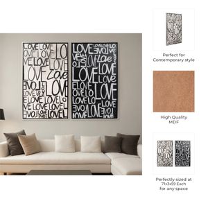 KNOXRIDGE SET OF 2 BLACK ART 59 (IN) 9