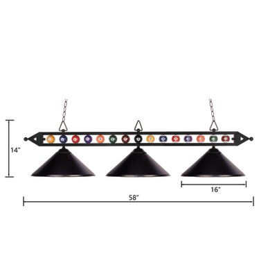 Designer Classics 58″ Wide 3-Light Linear Chandelier - Matte Black