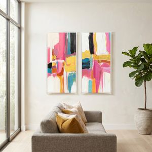 MAXWELLWELL SET OF 2 PINK ART 50 (IN) 9