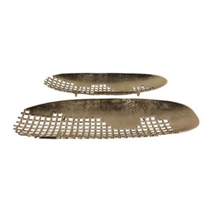 GIFFORDMORE SET OF 2 GOLD TRAY 2 (IN) 6