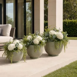 AIDENLEY SET OF 3 GREEN PLANTER 12 (IN) 9