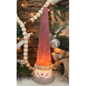 Frosted Light Up Snowman 3.5x11in 2