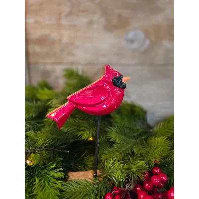 Cardinal on Stand 7.5x5in