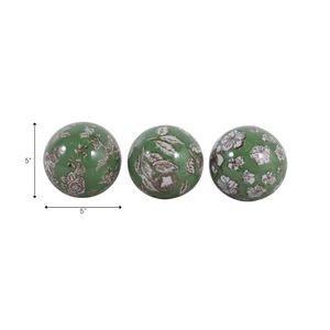NOVAPORT SET OF 3 GREEN ORBS 5 (IN) 9