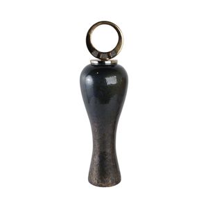 THORNTON BLACK GLASS VASE 34 (IN) 1