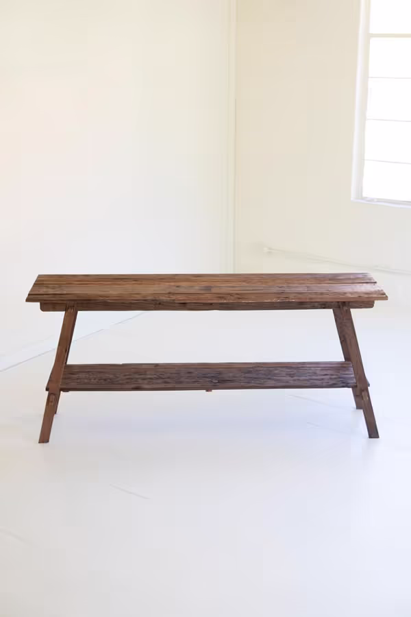 Reclaimed Wood Console with Lower Shelf