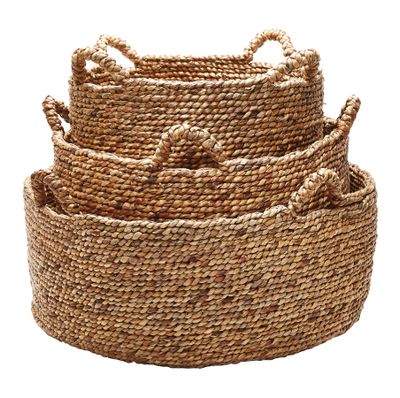Natural Low Rise Basket - Set of 3