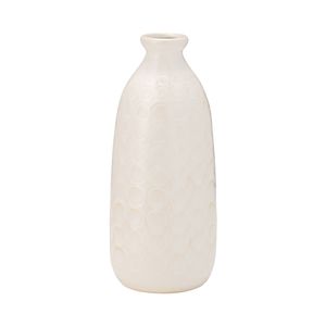 CER, 12" CIRCLES VASE, BEIGE 1
