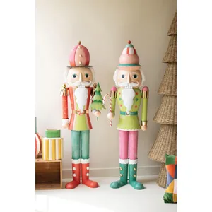 Set of 2 Life-Size Painted Metal Nutcrackers 1
