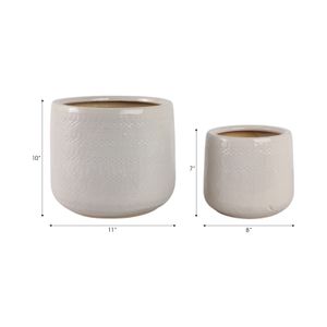 PEYTONLAKE SET OF 2 WHITE PLANTER 10 (IN) 9