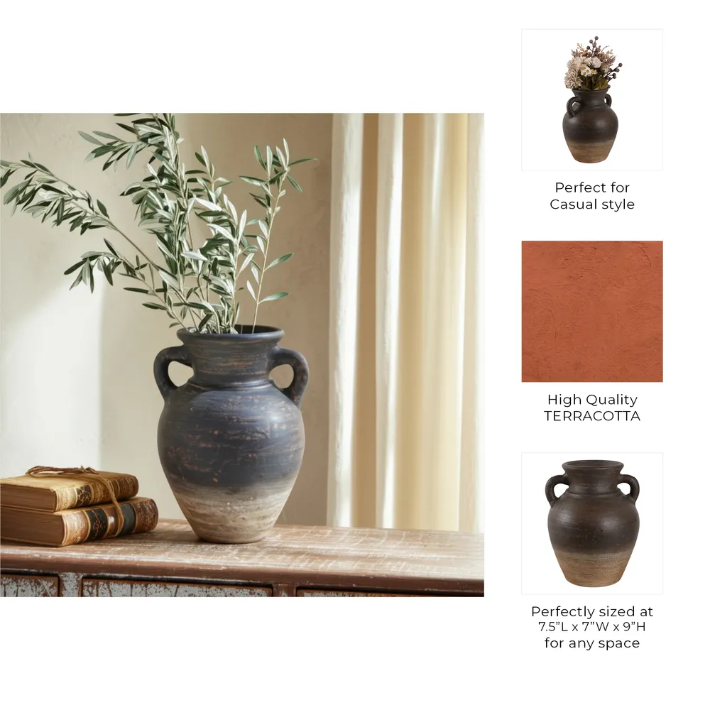 CARLINROSE BROWN VASE 10 (IN)