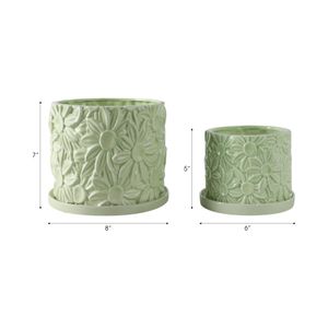 BOWENHAVEN SET OF 2 GREEN PLANTER 7 (IN) 9