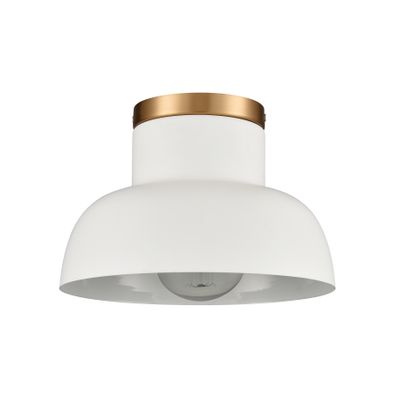 Lewellen 10″ Wide 1-Light Semi Flush Mount - Matte White