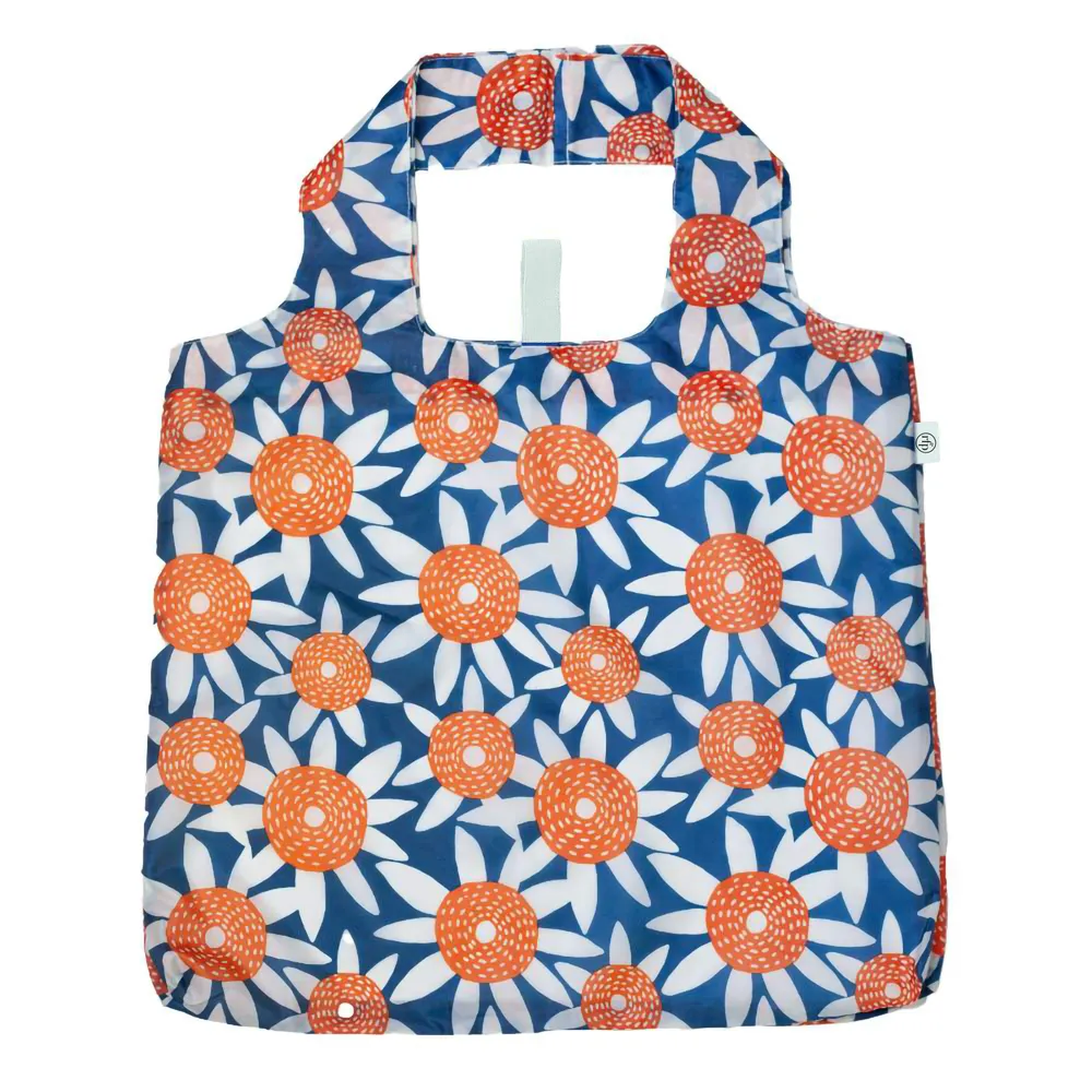 Straw Sunflowers  blu Reusable Shopping Bag