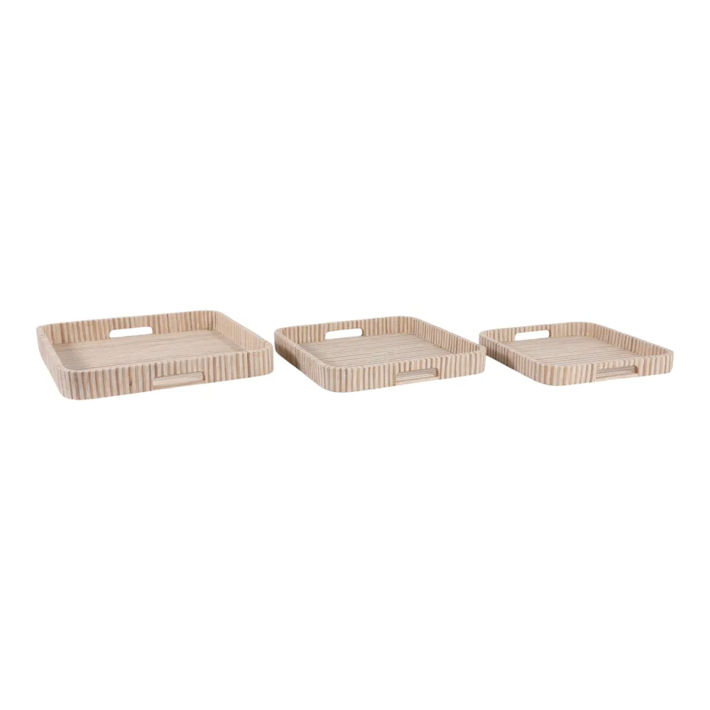 GARTONWELL SET OF 3 BROWN TRAY 3 (IN)