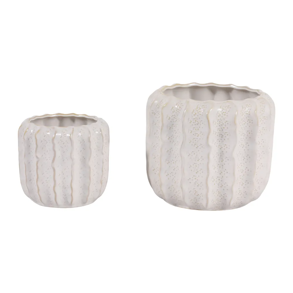 VALBEACH SET OF 2 IVORY PLANTER 7 (IN)