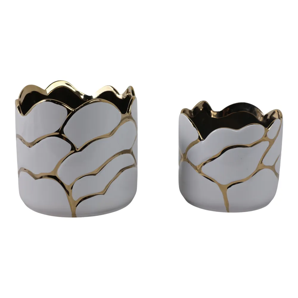 BRIGHTONROSE SET OF 2 WHITE PLANTER 7 (IN)