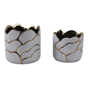 BRIGHTONROSE SET OF 2 WHITE PLANTER 7 (IN) 4