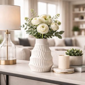WELDONBEACH WHITE VASE 8 (IN) 2