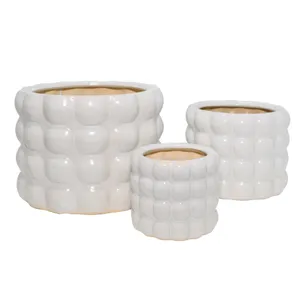 HARMONLAND SET OF 3 WHITE PLANTER 9 (IN) 1