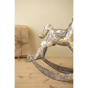 Rustic Metal Christmas Rocking Horse 2