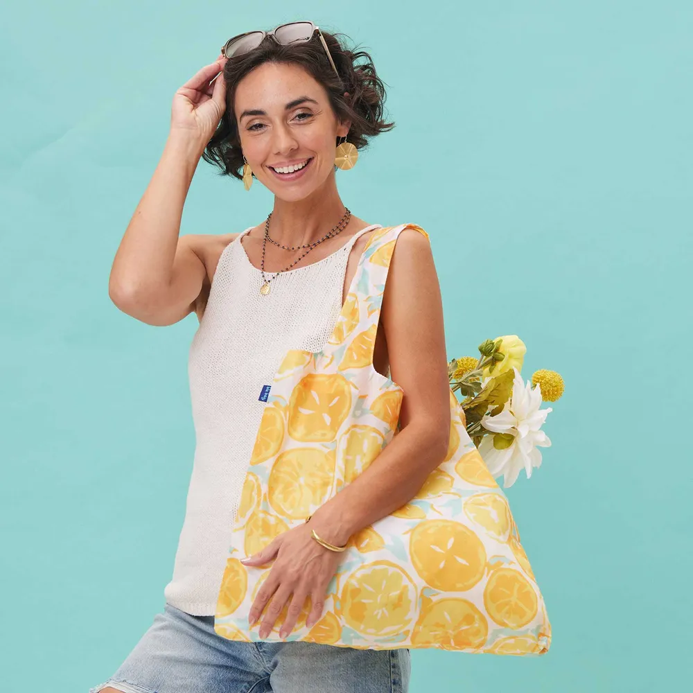 Lemon Slices  blu Reusable Shopping Bag