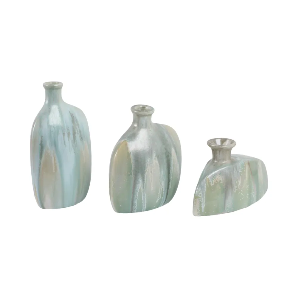 BENTONFIELD SET OF 3 IVORY VASES 9 (IN)